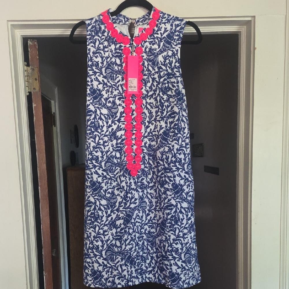 Lilly Pulitzer Blue and Pink Floral Dress